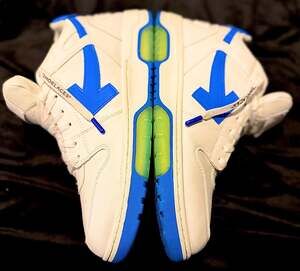 Off-White Out Of Office Special Edition White and Blue Sneakers